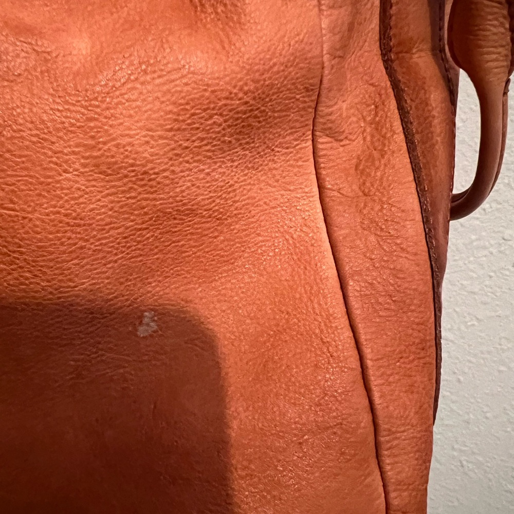 Free People Leslie Leather Tote in Tiger Red - Picture 9 of 10